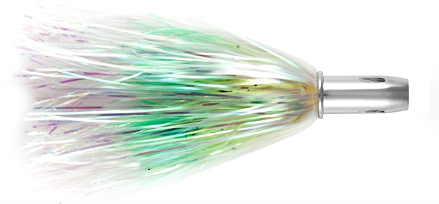 Picture of Billy Baits Master Hooker Trolling Lure,  Pearl/Chrtrs/Greenfiretip, Concave Head, 5.5 IN