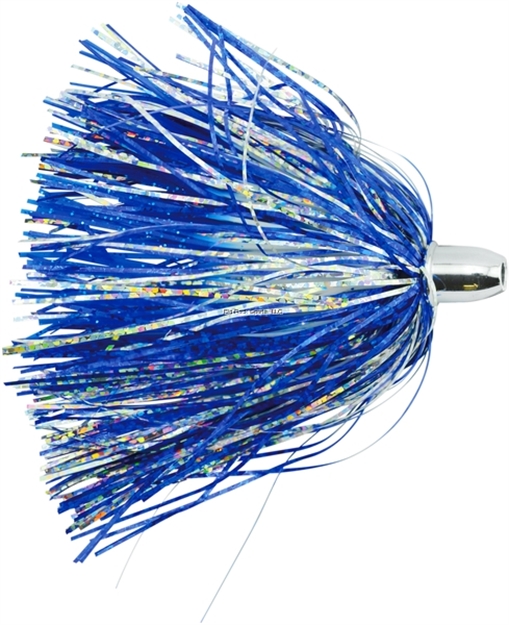Picture of Billy Baits Micro Mini Trolling Lure,,  White/Blue Skirt, Weighted Head, 2.5 IN (6.3 Cm)