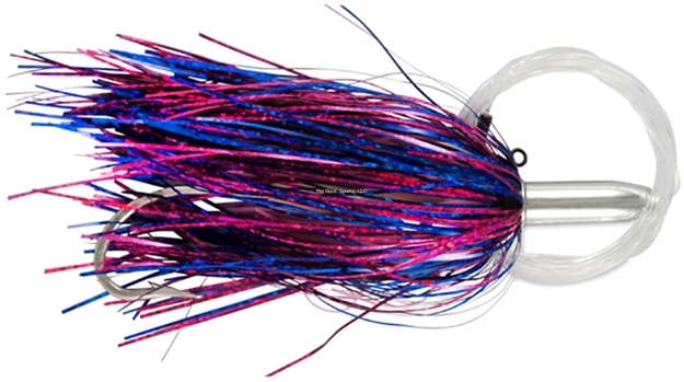 Picture of Billy Baits Mini Turbo Slammer Trolling Lure, Rigged & Ready, Blue Fuchsia/Pink, Concave Head, 7/0 Hook, 100 LB Mono, 6 FT