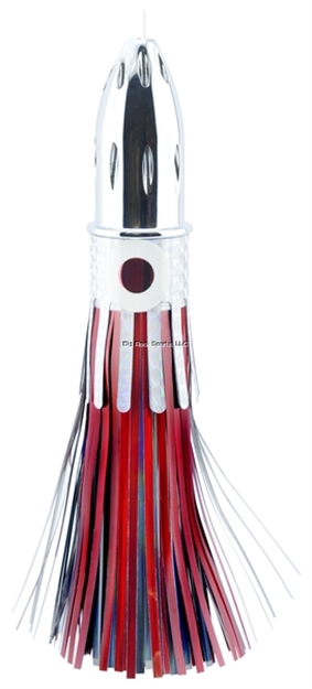 Picture of Billy Baits Mister Big Lure, Black/Red Mylar Skirt, 16 OZ (453 G) Head, 9 IN (22.8 Cm)