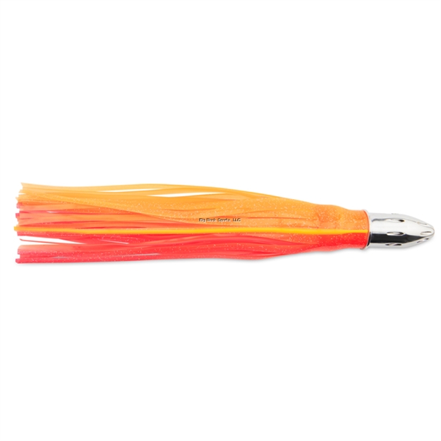 Picture of Billy Baits Mister Big Lure, Pink/Orange 2 Yellow Veins Sparkle / Pink Orange Pvc Skirt, 16 OZ (454 G) Head, 16 IN (40.6 Cm)