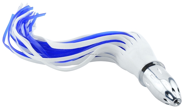 Picture of Billy Baits Mister Big Lure, White/Blue Pvc Skirt, 16 OZ (453 G) Head, 16 IN (40.6 Cm)