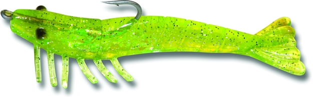 Picture of Billy Bay Halo Magnum Shrimp, 1/4 Oz, Chartreuse Sparkle, 3/Pack