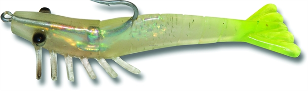Picture of Billy Bay Halo Magnum Shrimp, 1/4 Oz, Halo Glow/Chartreuse Tail, 3/Pack