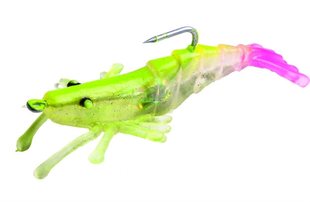 Picture of Billy Bay Halo Perfect Sinker Shrimp, 1/4 Oz, Chartreuse/Pnk Tail, 3/Pack