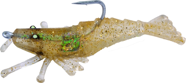 Picture of Billy Bay Halo Perfect Sinker Shrimp, 1/4 Oz, Clear Gold Sparkle, 3/Pack