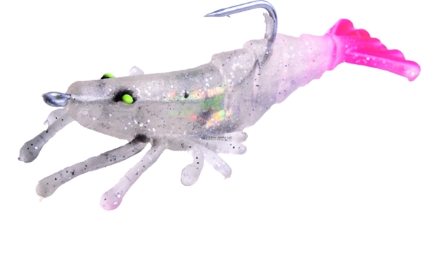 Picture of Billy Bay Halo Perfect Sinker Shrimp, 1/4 Oz, Clear Sparkle/Pink Firetail, 3/Pack