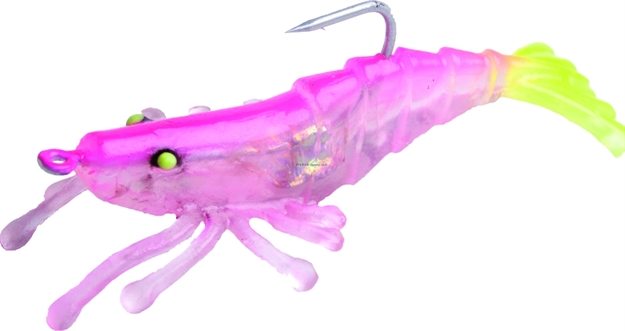 Picture of Billy Bay Halo Perfect Sinker Shrimp, 1/4 Oz, Pnk/Chartreuse Tail, 3/Pack