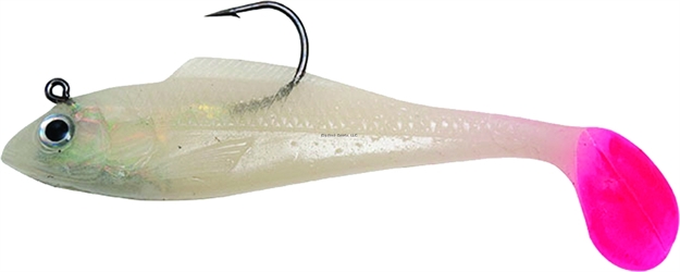 Picture of Billy Bay Halo Shad, 1/2 Oz, Glow/Pink Tail, 3/Pack