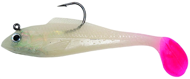 Picture of Billy Bay Halo Shad, 1/4 Oz, Glow/Pink Tail, 3/Pack