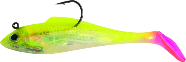 Picture of Billy Bay Halo Shad, 1/8 Oz, Chartreuse/Pink Firetail, 3/Pack