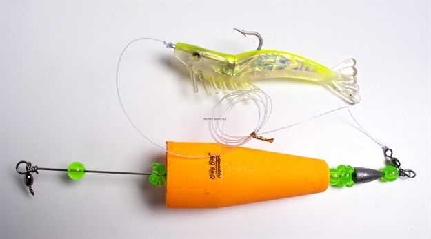 Picture of Billy Bay Lowcountry Lightning Rigged 3" Popper With Shrimp, Chartreuse