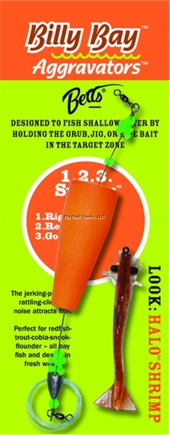 Picture of Billy Bay Lowcountry Lightning Rigged 3" Popper With Shrimp, Clear Gold Sparkle