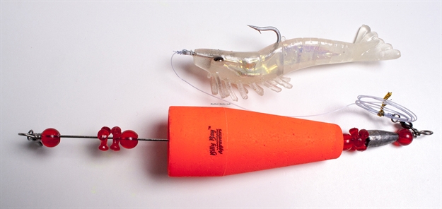 Picture of Billy Bay Lowcountry Lightning Rigged 3" Popper With Shrimp, Glow Silver