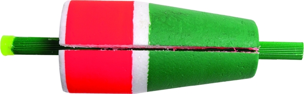 Picture of Billy Boy Slotted Weighted Popping Float 2" Red/Green 12/Tray