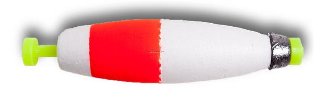 Picture of Billy Boy Weighted Cigar Foam Float Snap-On 50Bg 1-1/2" Red/Wht