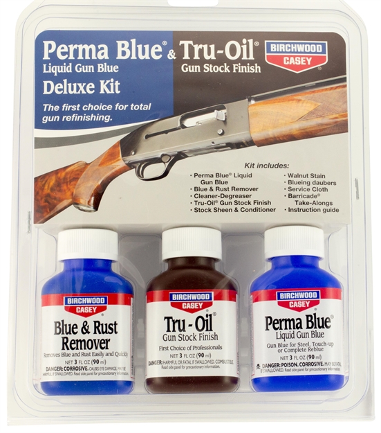 Picture of Birchwood Casey Deluxe Perma Blue & Tru- Oil Complete Finishing Kit Finish Kit State Laws Apply 20001 029057200010