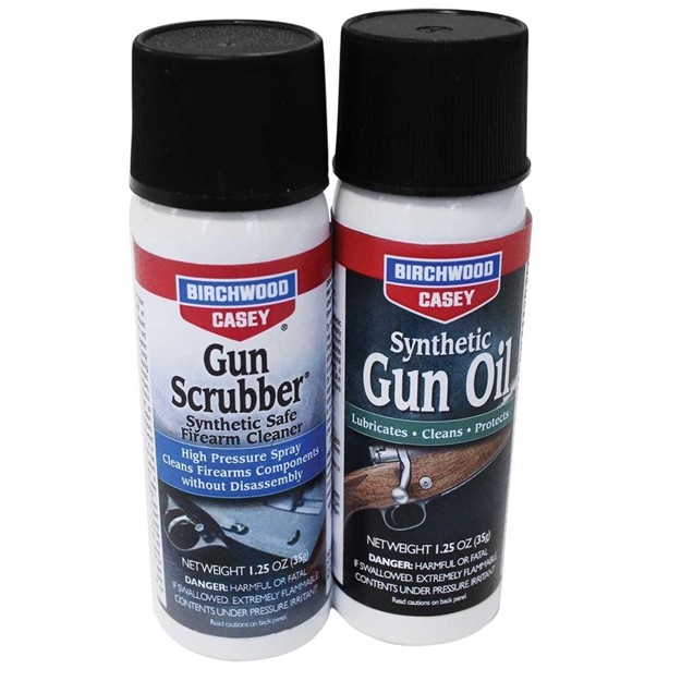 Picture of  Birchwood Casey 33329 Gun Scrubber & Synthetic Gun Oil Combo Pack 1.25 OZ Aerosol 2 Pack
