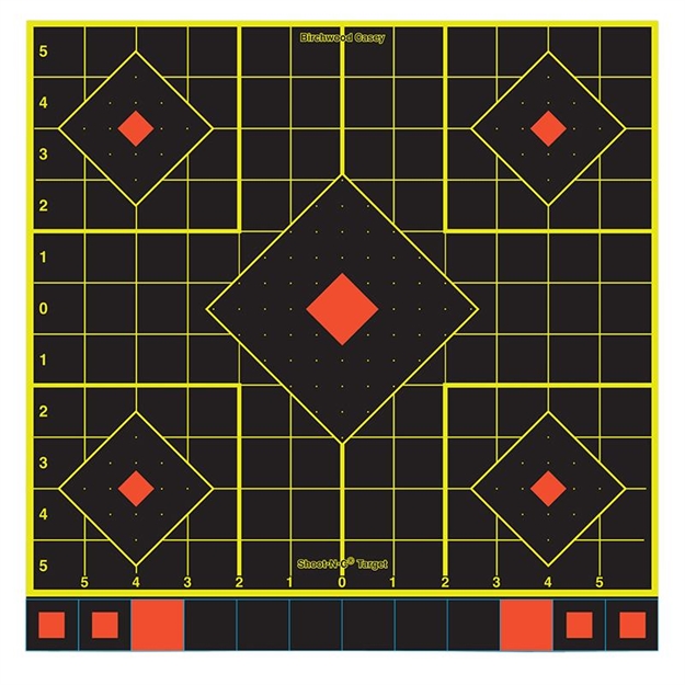 Picture of  Birchwood Casey 34214 Shoot-N-C Reactive Target Self-Adhesive Paper Multi Color 12" 5-Diamond 12 Pack 029057342147