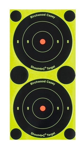 Picture of  Birchwood Casey 34375 Shoot-N-C Reactive Target Self-Adhesive Paper Black/Yellow 3" Bullseye 240 Pack