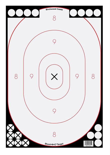 Picture of Birchwood Casey 34611 Shoot-N-C  Hanging Adhesive Paper 12" X 18" Silhouette Black/White 100 Pack