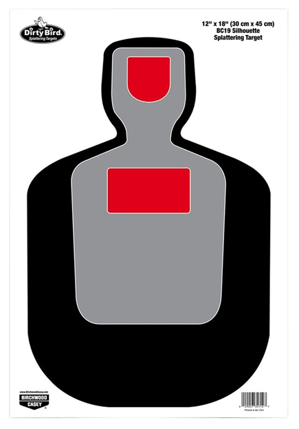 Picture of  Birchwood Casey 35717 Dirty Bird  Silhouette Tagboard Hanging Pistol 12" X 18" Multi-Color 8 Per Pkg 029057357172