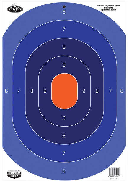Picture of Birchwood Casey Dirty Bird 16.5" X 24" Blue/Orange Oval Silhouette Target - 3 Targets 35763