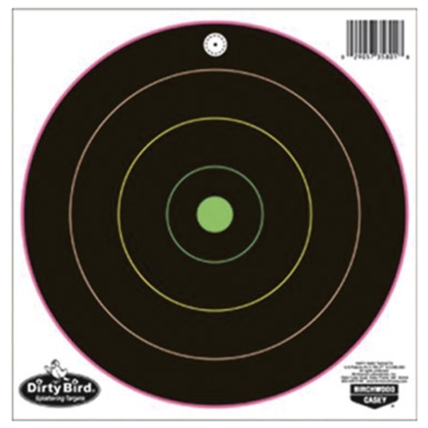 Picture of  Birchwood Casey 35830 Dirty Bird  12" Bullseye Tagboard Hanging Multi-Color 10 Pk.