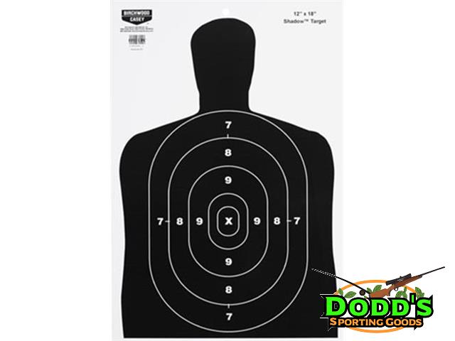 Birchwood Casey B-27 Silhouette Targets - 12x18 Inch High-Contrast Shooting Paper For Indoor/Outdoor Ranges
