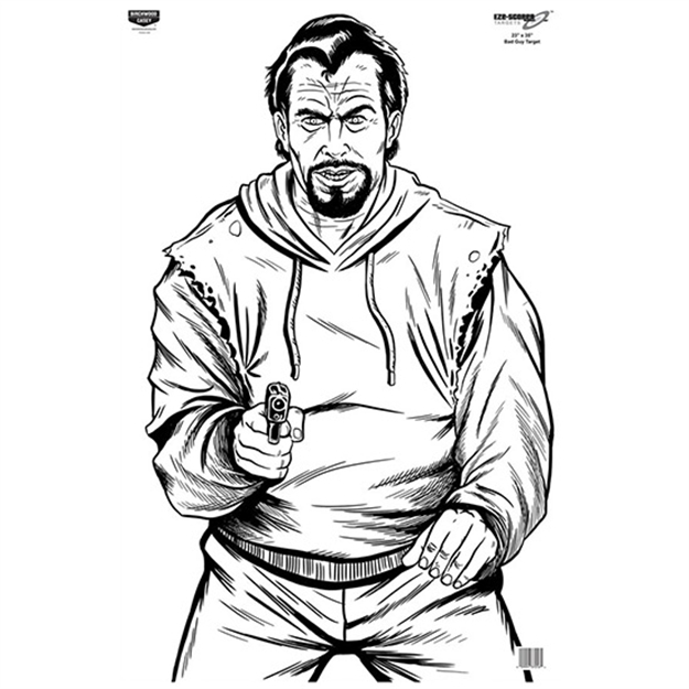 Picture of  Birchwood Casey 37019 Eze-Scorer  Silhouette Paper Hanging 23" X 35" Black/White 5 Pack 029057370195