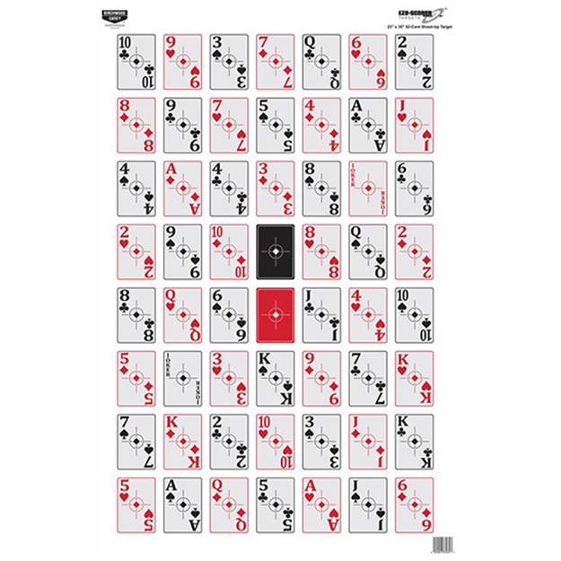 Picture of  Birchwood Casey 37026 Eze-Scorer  Playing Cards Paper Hanging 23" X 35" Multi-Color 5 Pack