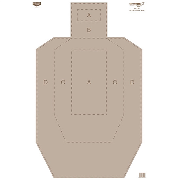 Picture of  Birchwood Casey 37029 Eze-Scorer  Ipsc Silhouette Paper Hanging Universal 23" X 35" Tan 5 Pack