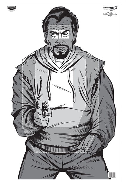 Picture of Birchwood Casey 37034 Eze-Scorer  Silhouette Paper Hanging 23" X 35" Black/Gray/White 100 Per Pkg 37034*