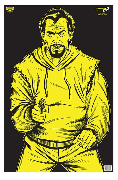 Picture of Birchwood Casey 37036 Eze-Scorer  Silhouette Paper Hanging 23" X 35" Black/Yellow 100 Per Pkg 37036*