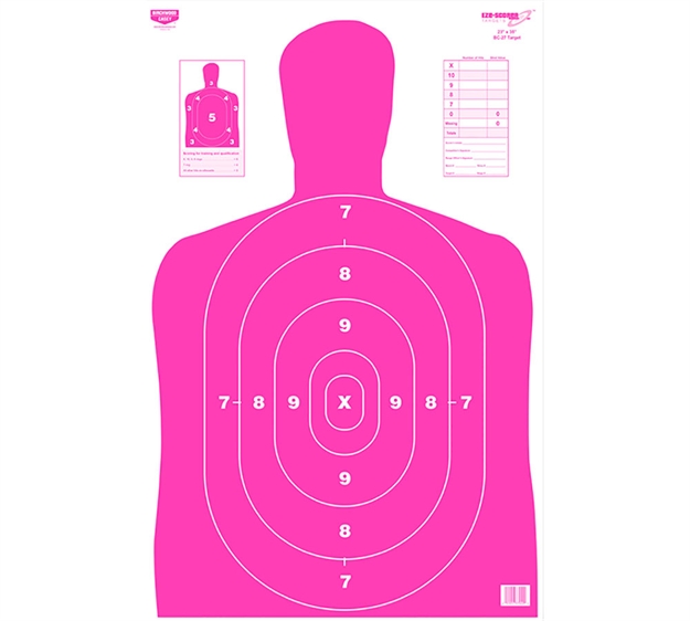 Picture of  Birchwood Casey 37039 Eze-Scorer  Silhouette Paper 23" X 35" Pink/White 5 Pack