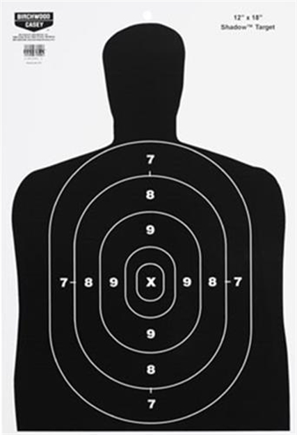 Picture of  Birchwood Casey 37202 Eze-Scorer Bc-27 Silhouette Paper Hanging Universal 12" X 18" Black/White 10 Pk. 029057372021