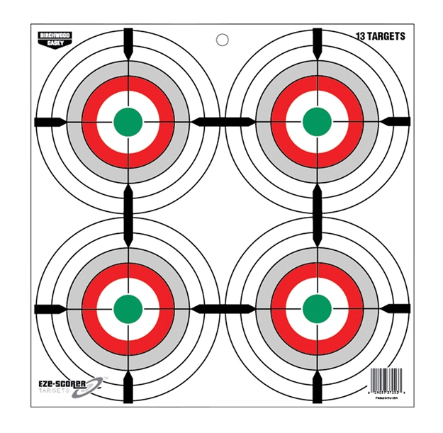 Picture of  Birchwood Casey 37253 Eze-Scorer  12" Bullseye Paper Hanging Multi-Color 13 Per Pkg