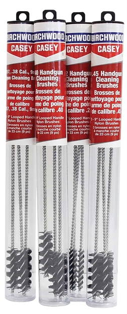 Picture of  Birchwood Casey 41210 Cleaning Brushes Handgun Looped 9Mm/357/38/380 9" Nylon 3 Pack
