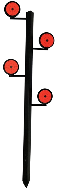 Picture of  Birchwood Casey 47424 World OF Targets Dueling Tree Rimfire Pistol/Rifle Black/Orange Steel Circle Standing 029057474244