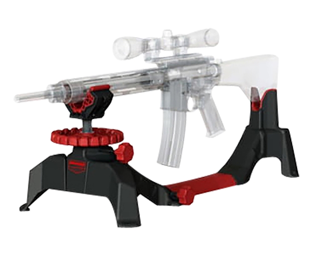 Picture of  Birchwood Casey Csr Foxtrot Shooting Rest Black Non-Marring Material/Red Accents, Adjustable Elevation, Removeable Center Section For Pistols & Rifles 888151031506