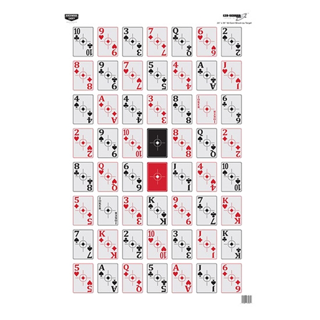 Picture of Birchwood Casey 37028 Eze-Scorer  Playing Cards Paper Hanging 23" X 35" Black/Red 100 Per Pkg 37028*