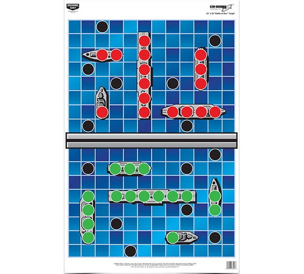 Picture of  Birchwood Casey 37046 Eze-Scorer  Battle Ships Paper Hanging Universal 23" X 35" Blue 5 Pack