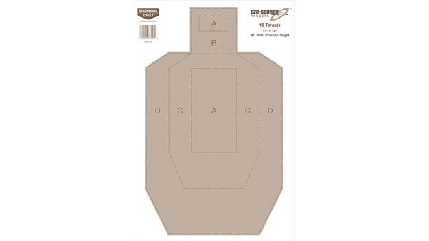 Picture of  Birchwood Casey 37018 Eze-Scorer  Ipsc Paper Hanging Universal 12" X 18" Tan 100 Per Pkg