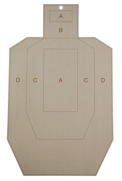Picture of  Birchwood Casey 37018 Eze-Scorer  Ipsc Paper Hanging Universal 12" X 18" Tan 100 Per Pkg 029057370188