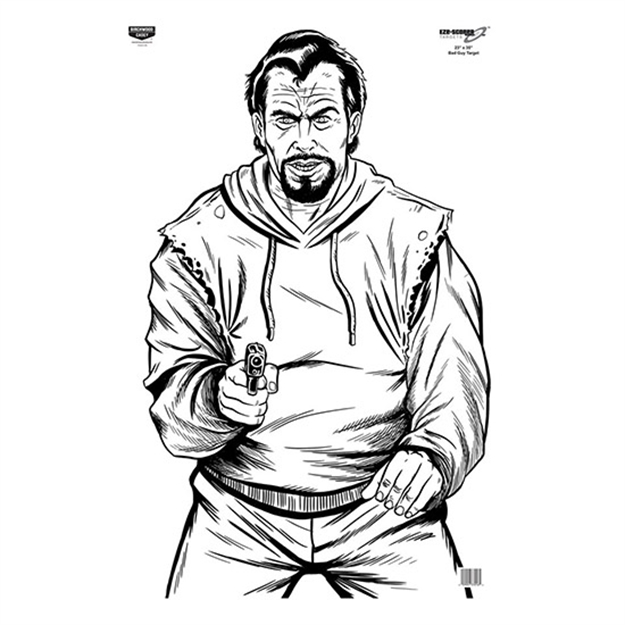 Picture of  Birchwood Casey 37016 Eze-Scorer  Bad Guy Silhouette Paper Target 23" X 35" 100 Per Pkg 029057370164