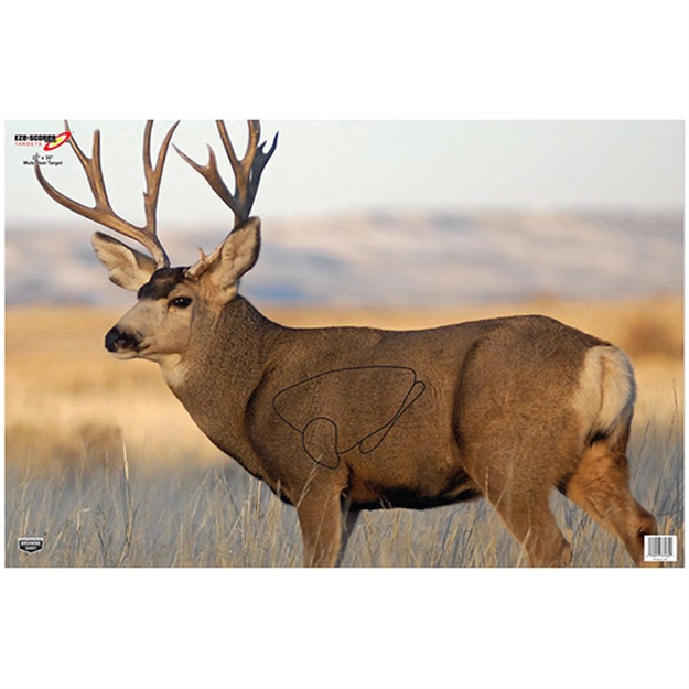 Picture of  Birchwood Casey 37482 Eze-Scorer  Mule Deer Paper Hanging 23" X 35" Multi-Color 2 Per Pkg 029057374827