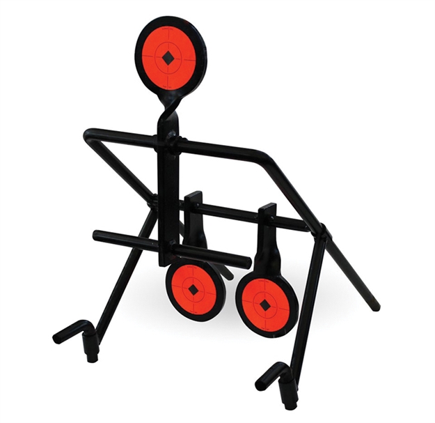 Picture of  Birchwood Casey 47044 World OF Targets Gallery 44 Magnum Resetting Target 3.75" Handgun Black/Orange Steel Circle W/Crosshair & Diamond