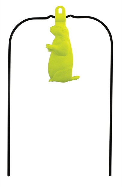 Picture of  Birchwood Casey 48022 Ground Strike Hanging Prairie Dog Pistol/Rifle Rubber/Metal Yellow Prairie Dog Illustration Impact Enhancement Motion