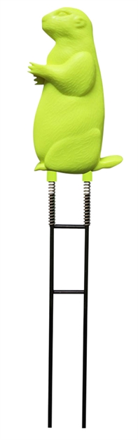 Picture of  Birchwood Casey 48030 Ground Strike Prairie Chuck Pistol/Rifle Rubber/Metal Yellow Green Prairie Dog Illustration Impact Enhancement Motion