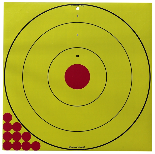 Picture of Birchwood Casey Lrbet5pk Shoot-N-C Reactive Target Self-Adhesive Paper Red/Yellow 17.75" Bullseye 5 Pack BC-LRBET-5PK